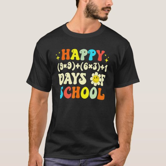 100日目の数学先生数学フォーミュラ幸せ100日 Tシャツ (正面)