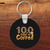 100日目の登校おしゃれコーヒー先生100日 キーホルダー (正面)