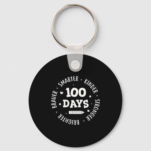 100日目の登校お祝い先生100日目記念日Sma キーホルダー (正面)