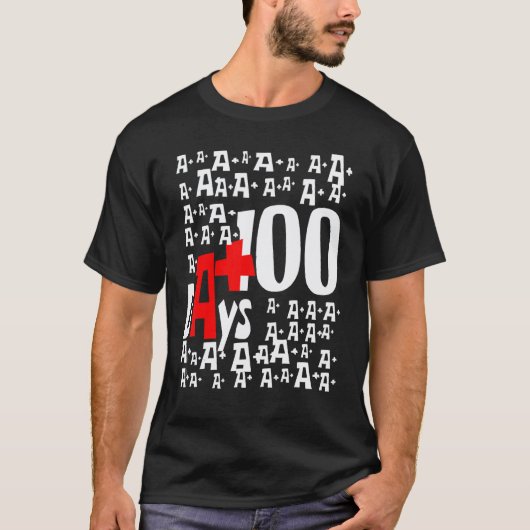 100日目の登校の先生と生徒 Tシャツ (正面)
