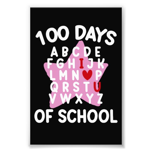 100日目の登校アルファベット 100日目の先生 フォトプリント            (正面)