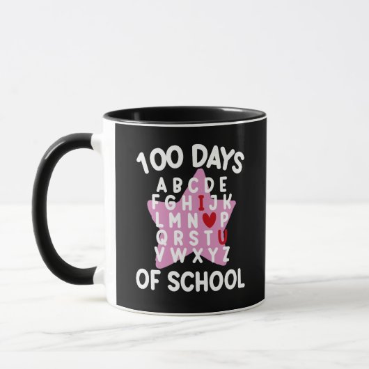 100日目の登校アルファベット 100日目の先生 マグカップ (左)