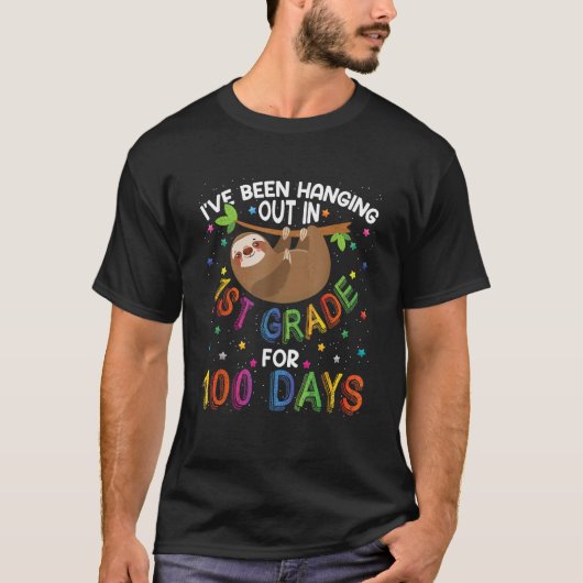 100日目の登校スローデザイン - 小学1年生 100 Tシャツ (正面)