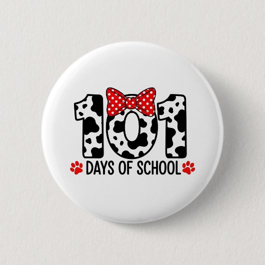 100日目の登校ダルメシアン 犬 少年 100日記念日 缶バッジ (正面)