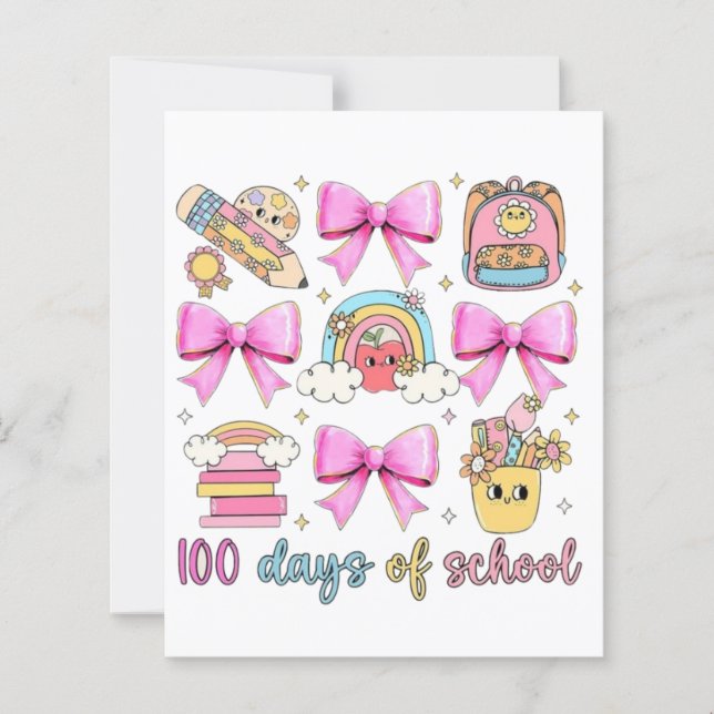 🌈🎀 100日目の登校日を祝おう 🎉📚 (正面)