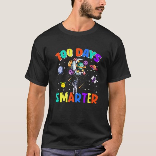 100日目の登校日 100日賢くなった 宇宙飛行士 スペース Tシャツ (正面)