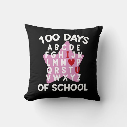 100日目の登校 アルファベット 100日目の先生 クッション (正面)