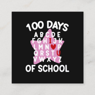 100日目の登校 アルファベット 100日目の先生 スクエア名刺