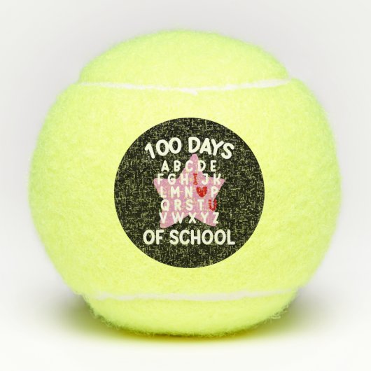 100日目の登校 アルファベット 100日目の先生 テニスボール (正面)