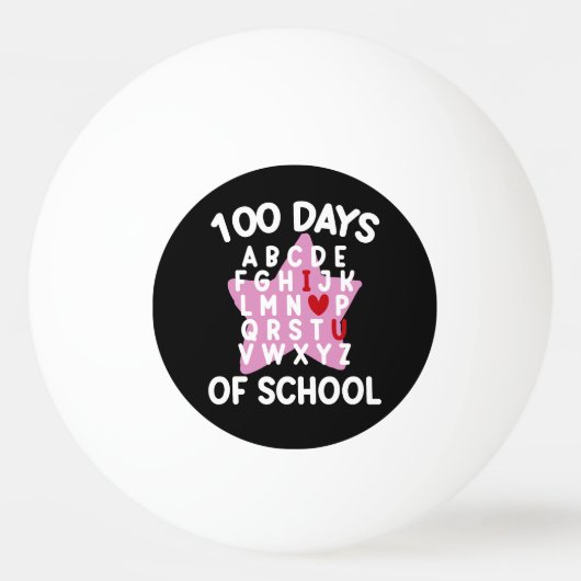 100日目の登校 アルファベット 100日目の先生  卓球ボール (正面)