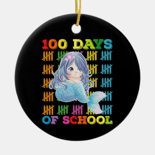 100日目の登校 メーメイド 先生 生徒 セラミックオーナメント (正面)