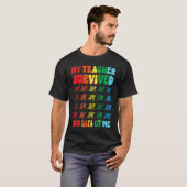 100日目の登校 先生 子供 100日目 Tシャツ (正面フル)