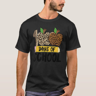100日目の登校 先生 生徒 ヒョウ柄 100日 Tシャツ