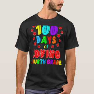 100日目の登校 四年生 愛する先生 子供 Tシャツ