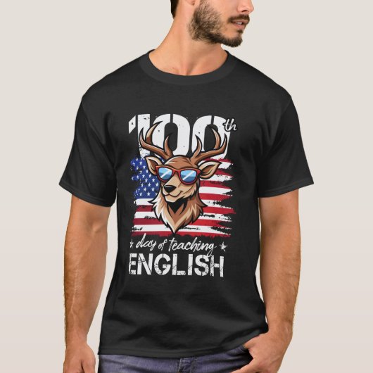 100日目の登校 小学生 先生 100日 Tシャツ (正面)