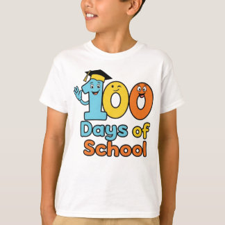 100日目の登校 | 楽しい学校のお祝い Tシャツ