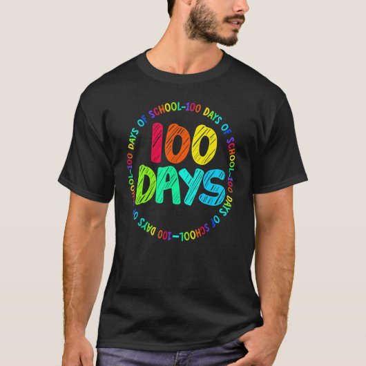 100日目の登校 100日目 幼稚園 幼児教育 Tシャツ (正面)