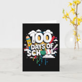 100日目の装おもしろい着先生&;学生100 D カード (黄色い花)