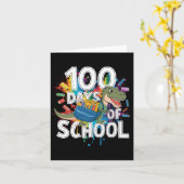 100日目の装おもしろい着先生&;学生100 D カード (黄色い花)