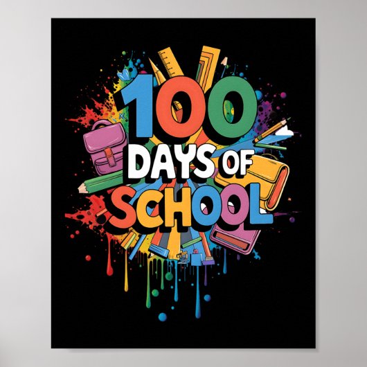 100日目の装おもしろい着先生&amp；学生100 D ポスター (正面)