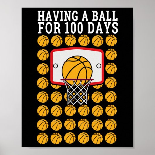 100日目の100ボールスポーツバスケットボールの学校の ポスター (正面)