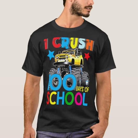 100日目は学校モンスタートラックの100日を粉砕 Tシャツ (正面)