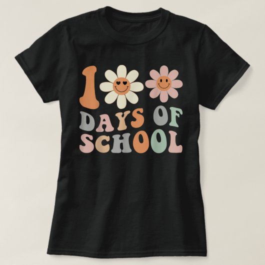 100日目を迎えたお祝いに ハッピーバースデー 学校の先生 女子 Tシャツ (デザイン正面)