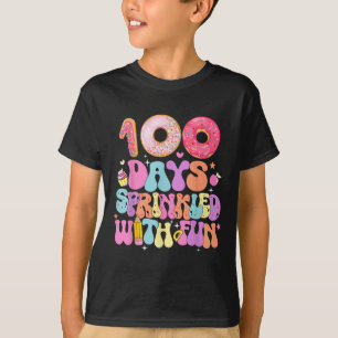 100日目ドーナツ100人の日が振りかける Tシャツ