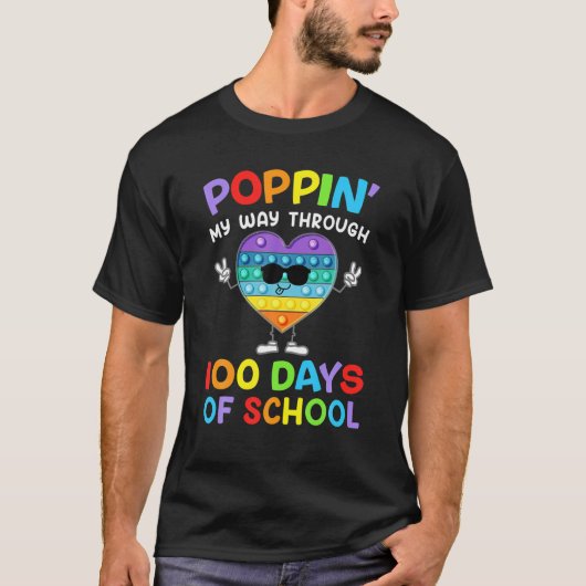 100日目ポピン学校の100日を通る Tシャツ (正面)