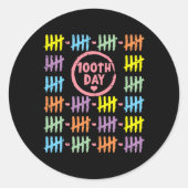 100日目レインボーラインTallyマーク100日Sc ラウンドシール (正面)