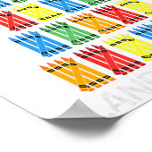 100日目100日の学校クレヨンハッシュマークティー ポスター (角)