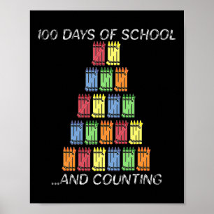 100日目100日の学校クレヨン集計 ポスター