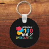 100日積み上げた幼稚園建物ブロ キーホルダー (正面)