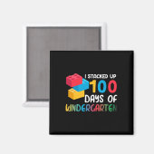 100日積み上げ幼稚園建物ブロック マグネット (正面/裏面)