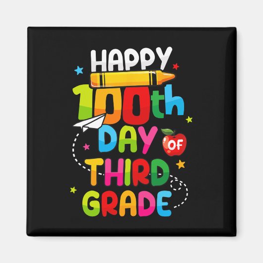 100日第3回ハッピー100日の学校先生 マグネット (正面)