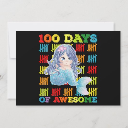 100日素晴らしの人魚の学校100日目 招待状 (正面)