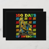 100日素晴らしの掘削機100日目 招待状 (正面/裏面)