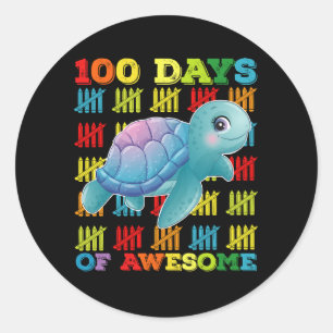 100日素晴らし・亀100日目 ラウンドシール