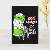 100日経ったおもしろ電池の学校 カード (黄色い花)