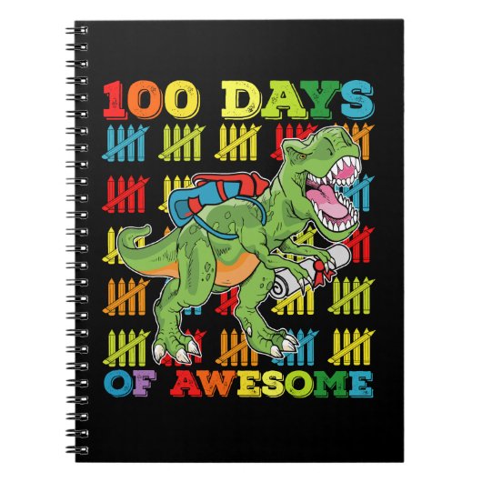 100日記念にティラノサウルスの絵を描こう 入学おめでとう ノートブック (正面)