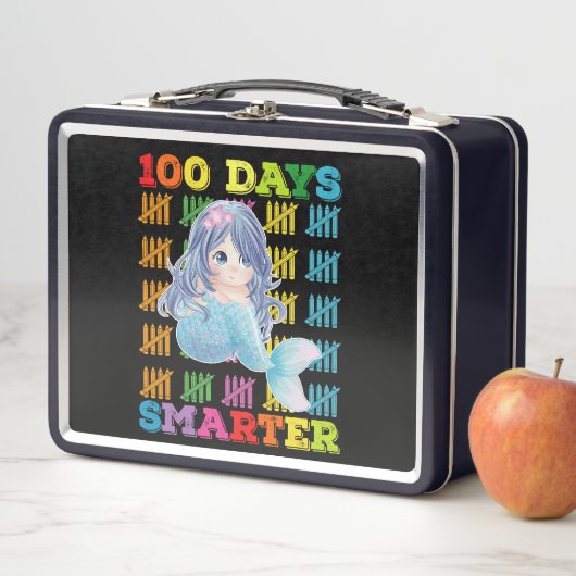 100日賢い人魚 100日目の登校日 メタルランチボックス (インサイチュ)
