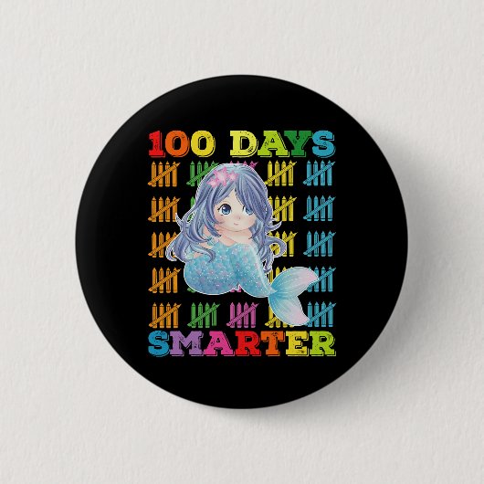 100日賢い人魚 100日目の登校日 缶バッジ (正面)