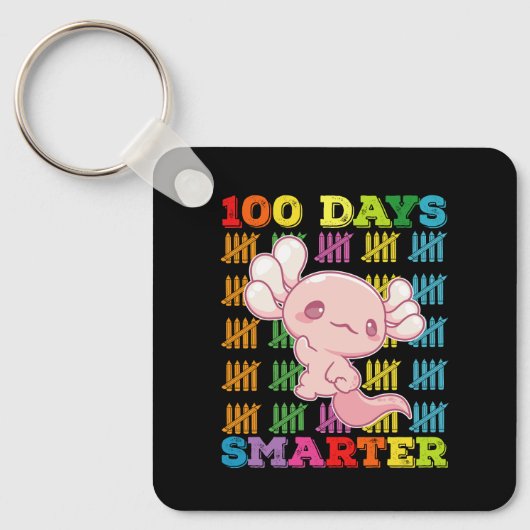 100日賢くなったウーパールーパー 100日目の登校 キーホルダー (正面)