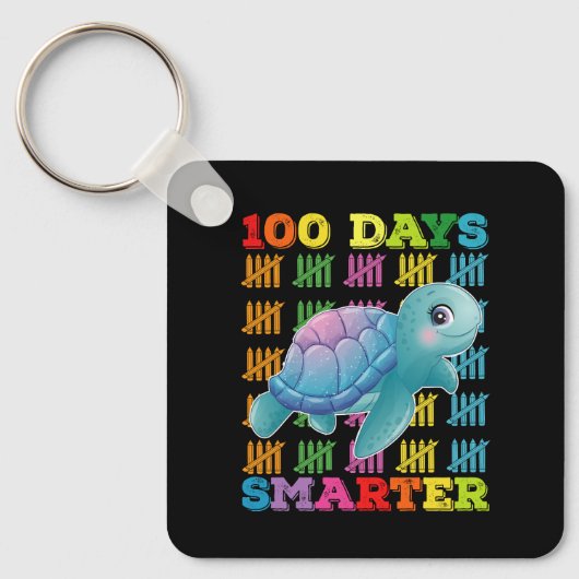 100日賢くなったカメ 100日目の登校日 キーホルダー (正面)
