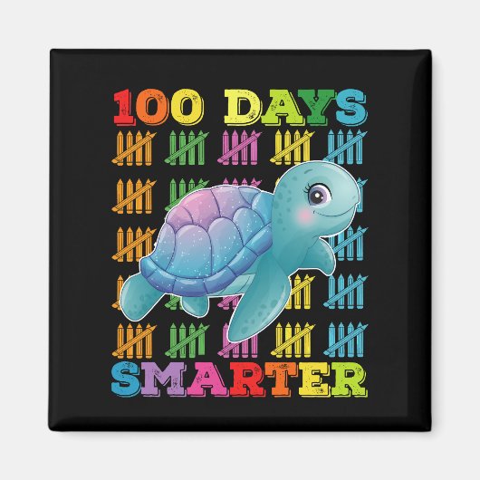 100日賢くなったカメ 100日目の登校日 マグネット (正面)