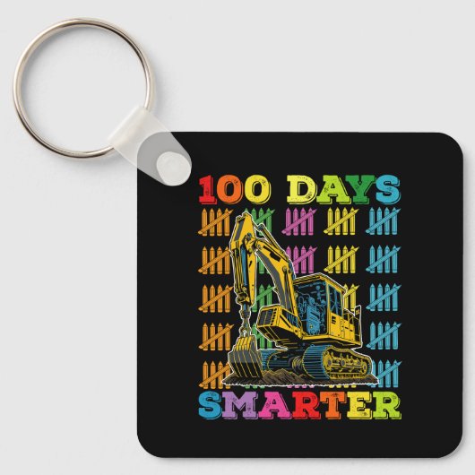 100日賢くなったショベルカー 100日目の登校日 キーホルダー (正面)
