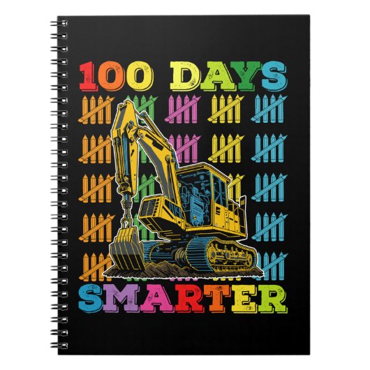 100日賢くなったショベルカー 100日目の登校日 ノートブック (正面)