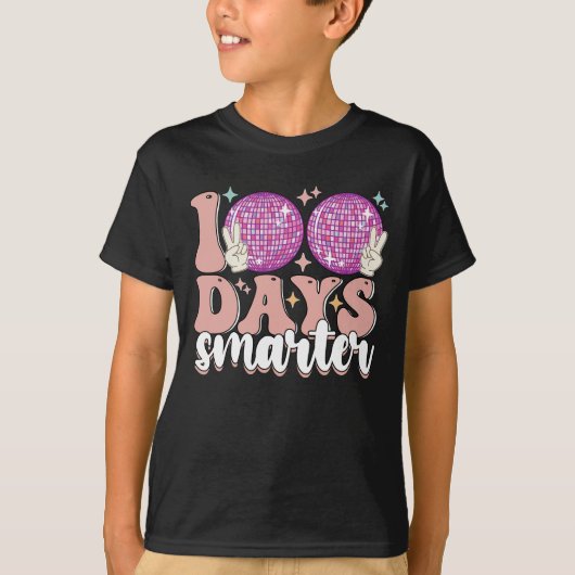 100日賢くなったディスコボール 100日目の登校日 Tシャツ (正面)