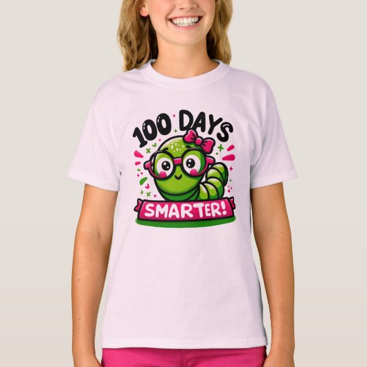 100日賢くなった女の子Tシャツ Tシャツ (正面)