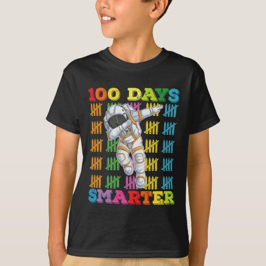 100日賢くなった宇宙飛行士 100日目の登校日 Tシャツ (正面)
